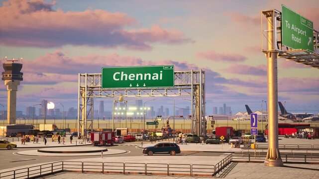 Commercial Aircraft Landing Chennai