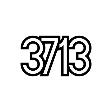 Modern Number 3713 Bold Outline Font