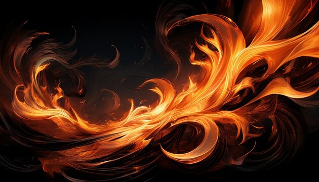 Abstract Firestorm Swirl Isolated On Transparent Background Dynamic Black Flame Waves With Flowing Motion And Energy Shapes For Manga And Fantasy Design