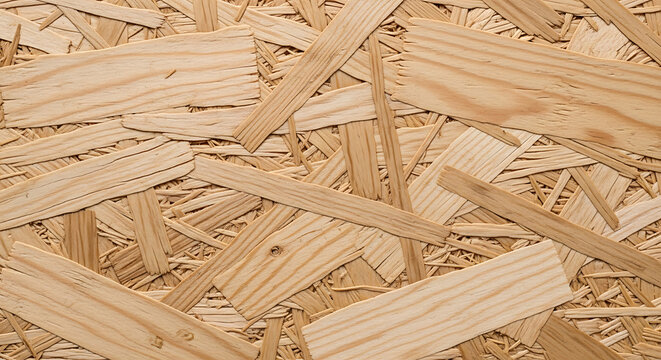 OSB Texture Wood Chipboard Background for Industrial Building Materials and Construction Work