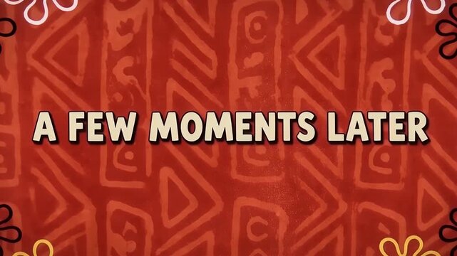 Red Tribal Pattern Background With A Few Moments Later Text Overlay For Video Transitions