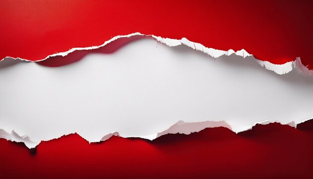 Torn Paper Background With Rough Red Edges And White Center Ripped Paper Texture