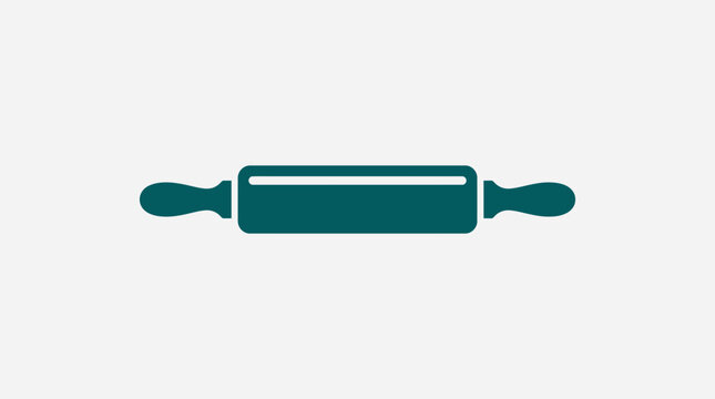 Teal rolling pin icon on a light grey background