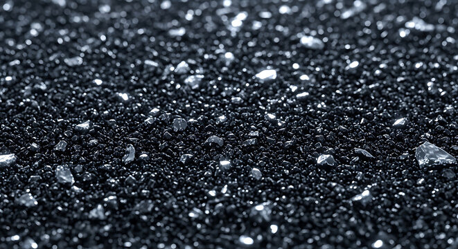 Elegant glitter black texture featuring sparkle mineral grains for a dark luxury background