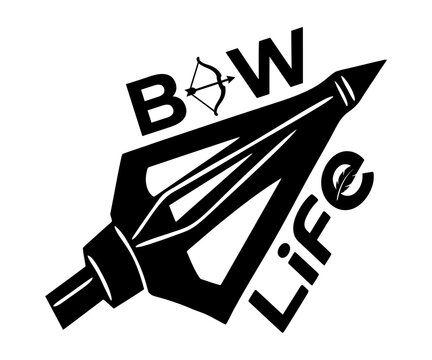 Bow Life archery hunting logo design vector silhouette
