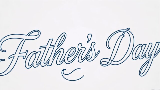 Bold 3D Blue Gradient Happy Father's Day Typography Design With Central Mustache Silhouette On Light Background Vector