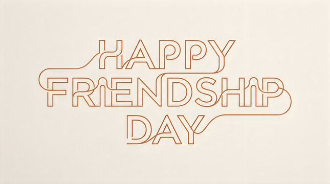Happy friendship day line art isolated on transparent background