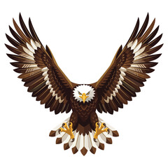 Naklejka premium Majestic Eagle Spreading Wings Vector Illustration