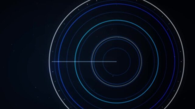 Modern medical technology scanning animation with blue digital futuristic radar movement and rings