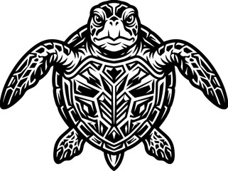 Tribal Sea Turtle Vector Illustration - Tattoo Design, Marine Life © irfan
