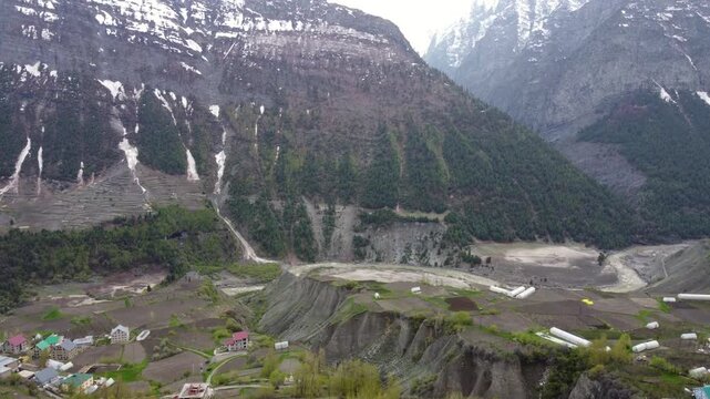 Breathtaking Aerial Landscape of the Himalayan Region with Snow Covered Mountains