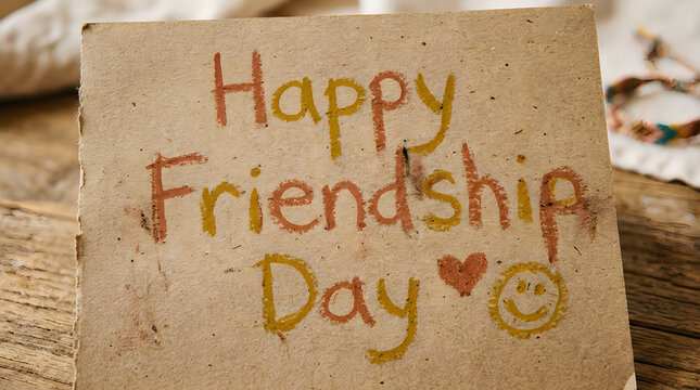 Happy friendship day note isolated on transparent background