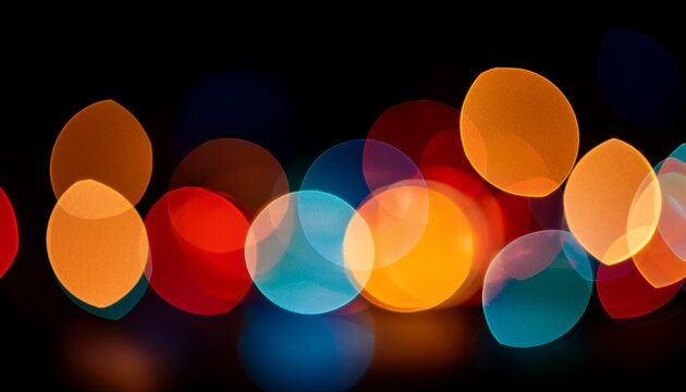 Colorful Abstract Bokeh On A Black Background