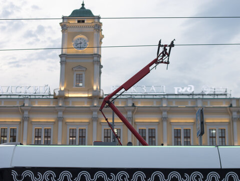 Moscow Leningrader Station with Overhead Tramp Wiring
