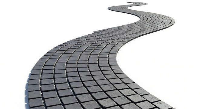 Road splitting into two paths in nature