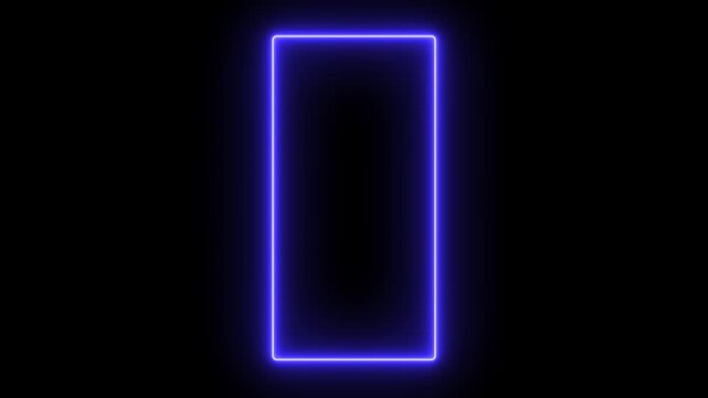 Fire number four. Vertical violet neon blank text lights motion loops square circular motion draws and beautiful lights background linear lamp. neon light bulb