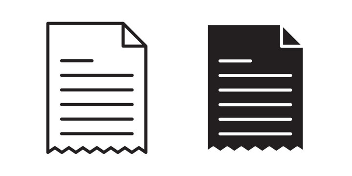 Paper check receipt icon