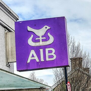 a sign for Irish bank AIB