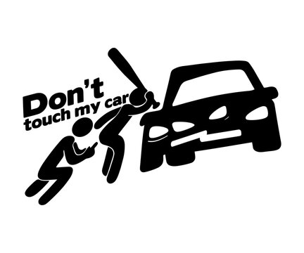 Dont Touch My Car funny car alarm shock warning sticker design