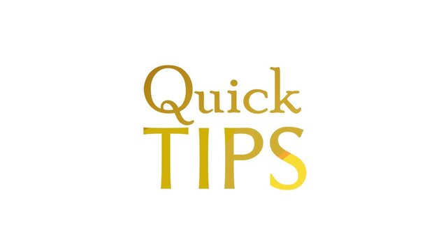 quick tips sign on white background