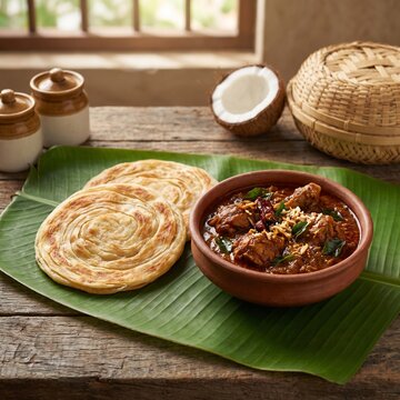 Kerala Parotta with Nadan Chicken Curry