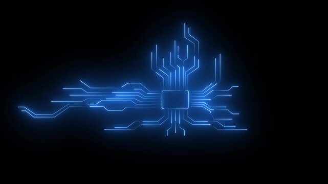 Abstract digital blue line data background connecting technology concept Abstract technological artificial concept. neon line data and Motion graphics of team up concept 4k