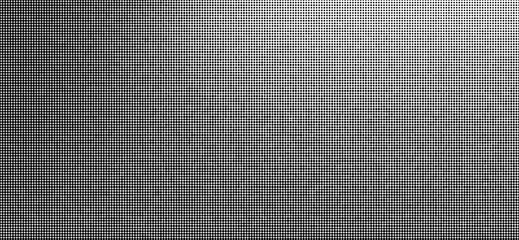 Fototapeta premium Abstract halftone background with radial gradient of black dots, monochrome texture with varying density, vector illustration design element