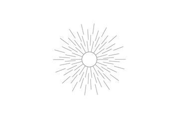 Fototapeta premium Radiating Lines Surrounding a Central Circle in Minimalist Design