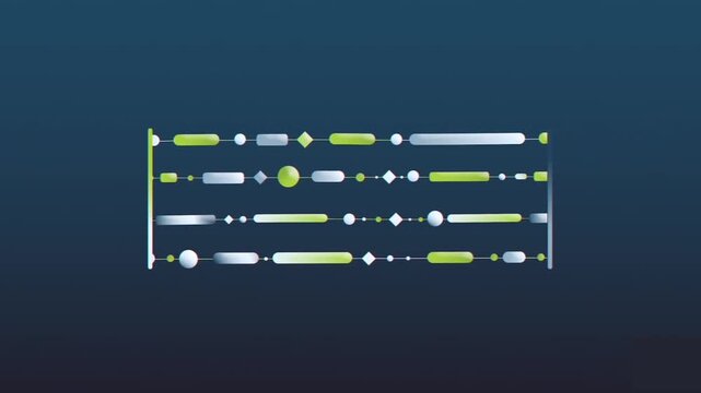 Digital Audio Waveform Sound Equalizer or Lines of Code Visualization. Cyber Interface Dashboard Element 2D Animation.