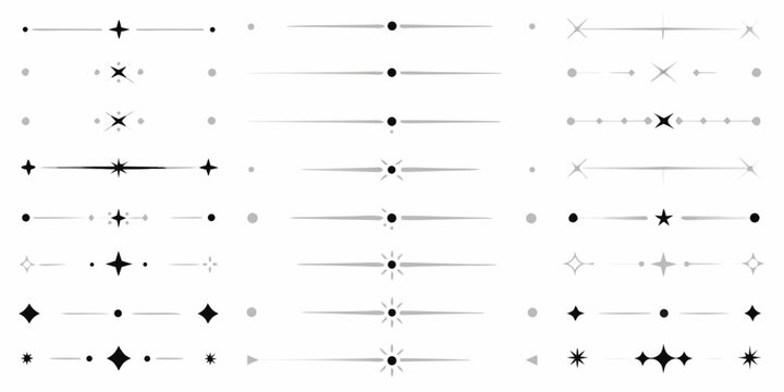 line dividers with stars and dots minimalist black and white divider star dot pattern decoration graphic element design simple modern