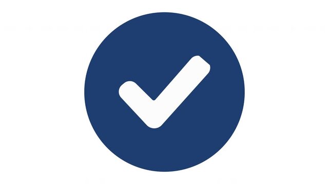 Minimalist blue checkmark icon button vector illustration
