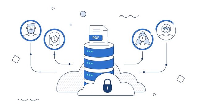 Cloud Server Infrastructure Synchronizing User Devices Data Profiles and Connected Vehicles. IoT Eco System 2D Animation.