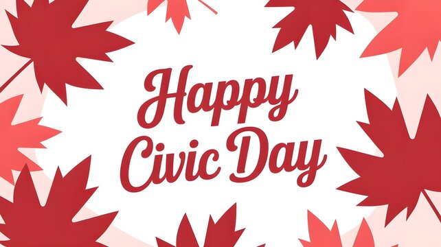 Happy civic holiday festive canadian maple leaf background for august celebrations