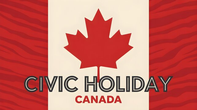 Civic holiday in canada maple leaf flag design for august long weekend