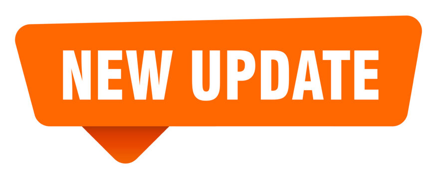 new update sticker. new update orange sign isolated on transpatent background