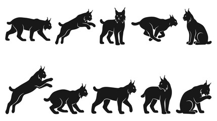 Lynx Silhouette Collection: Various Poses of Wild Cat © Yumna