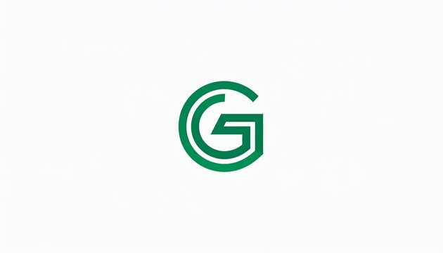 Minimalist green g logo icon with geometric linear design