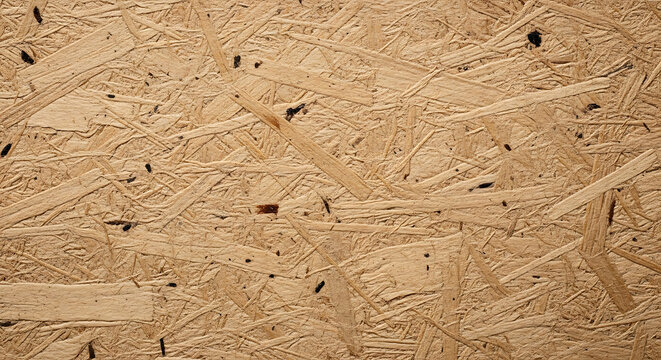 Industrial OSB texture background featuring compressed chipboard wood panel for construction