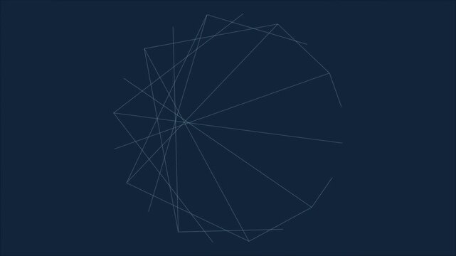 Minimalist geometric circular pattern featuring intersecting thin lines for modern technology and science related graphic presentations
