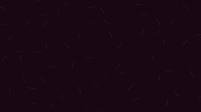 Dark purple surface featuring numerous tiny glowing pink curved lines arranged in a random scattering pattern