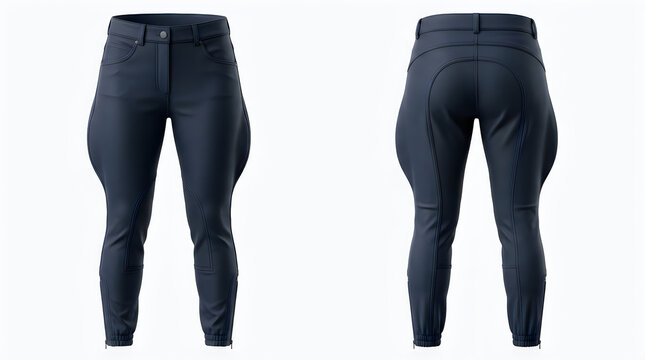 Black leggings for women, front and back view