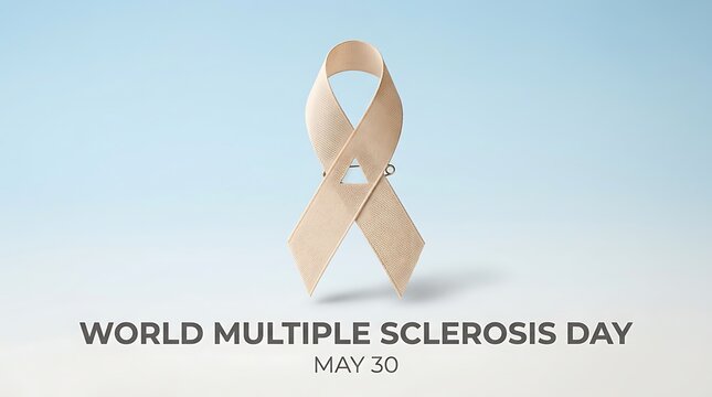 Awareness ribbon for world multiple sclerosis day celebration on may thirtieth