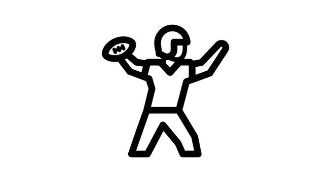 American football quarterback preparing to throw ball icon.