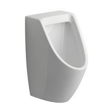 Modern wall-mounted urinal in bathroom isolated on transparent background