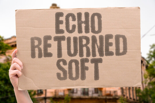 "Echo Returned Soft" Sound bounced back diminished and faint. ECHO. RETURNED. SOFT. BOUNCE. FAINT.