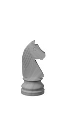 White wooden chess Knight piece detailed carving, isolated on transparent background © Robert