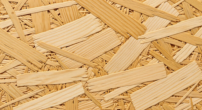 Natural Wood OSB Texture Background showing Chipboard Flakes for Construction Projects
