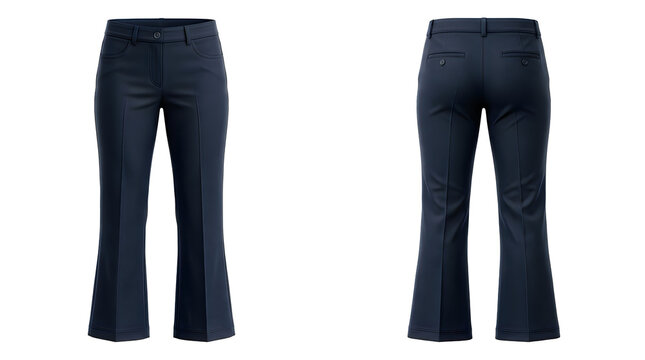 Dark blue jeans front and back view