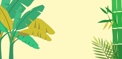 Tropical palm tree leaves. Green jungle foliage background. Nature exotic scenery.Vibrant tropical leaves on a sunny background © Nur