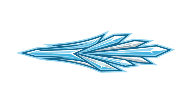 Sketchy flat textured illustration of a dynamic sharp abstract element